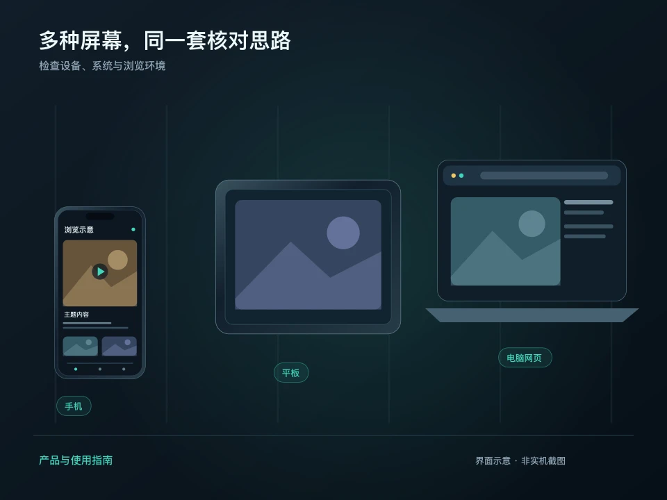 移动端设备支持示意